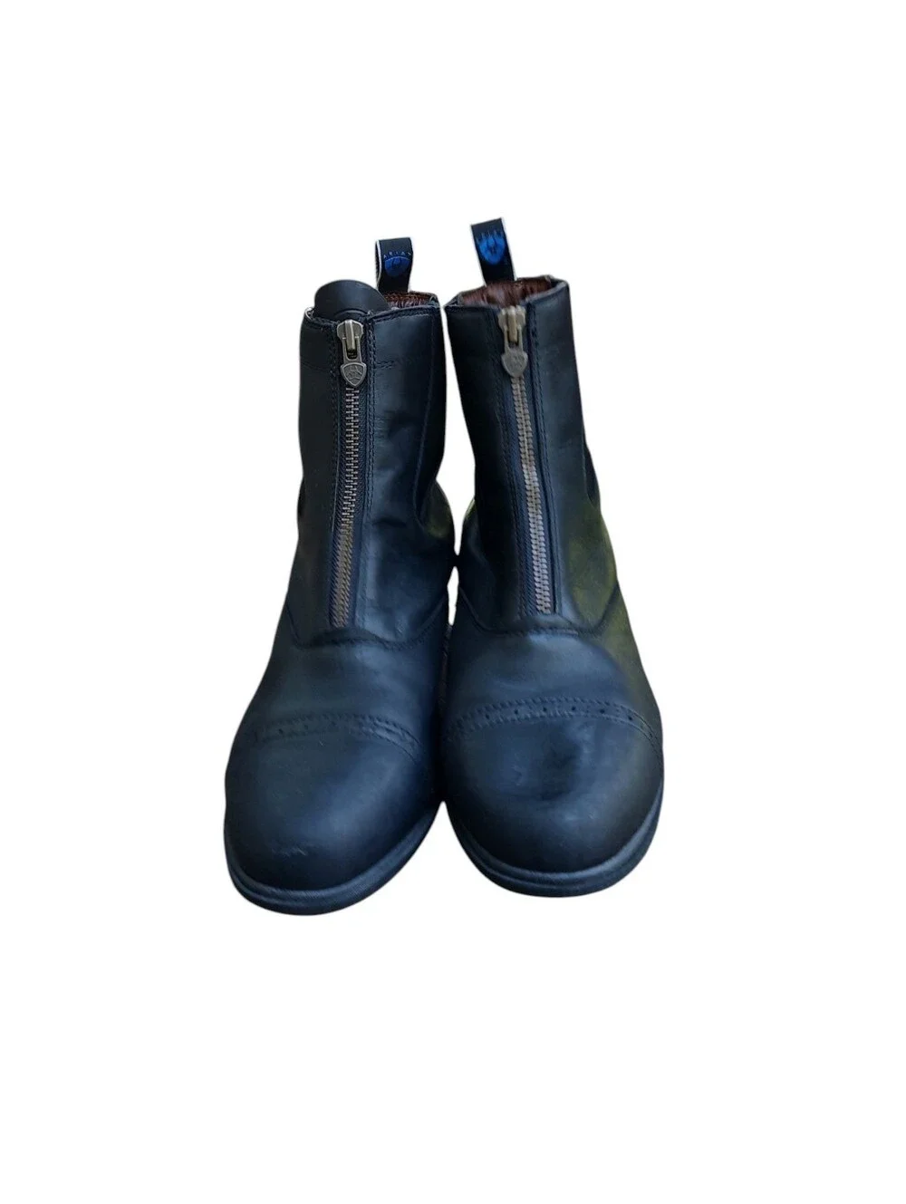 Ariat Black Front-Zip Leather Boots